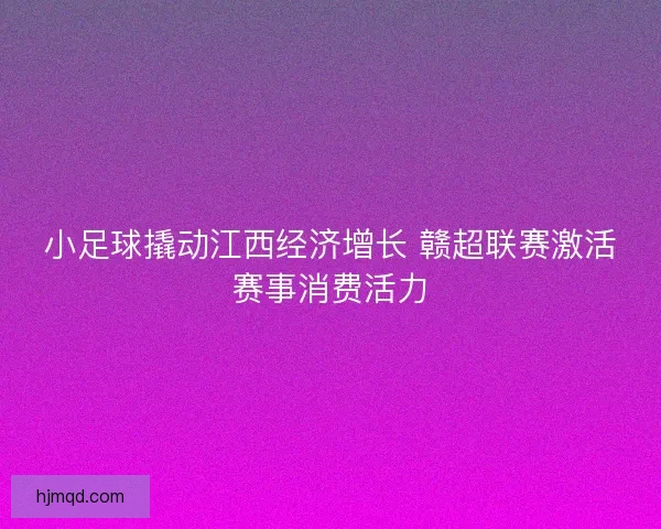 小足球撬动江西经济增长 赣超联赛激活赛事消费活力
